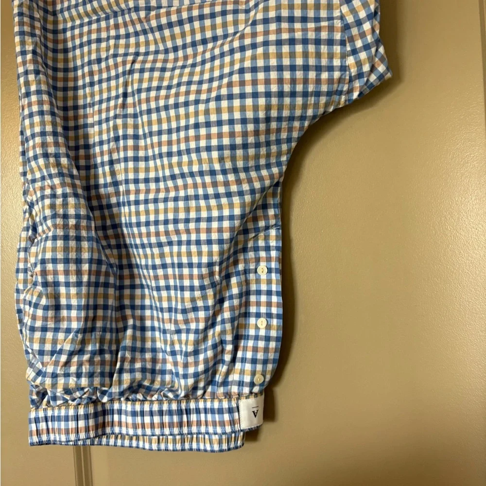 Anthropologie Blue and tan Checkered pants - Picture 2 of 3